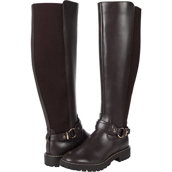 Tommy Hilfiger Brown Jiola Equestrian Boot - Picture 1 of 9